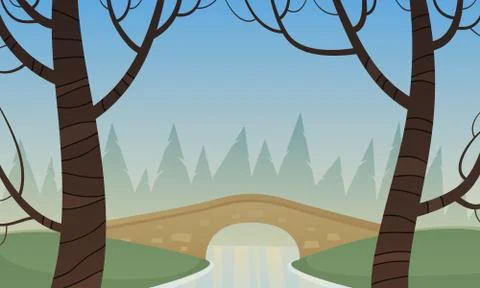Small Stone Bridge Stock Illustration