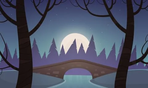 Small Stone Bridge Stock Illustration