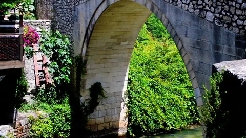 A small stone bridge with name Kriva Cuprija in Mostar, Bosnia and Herzegovina. Video stock 152574899