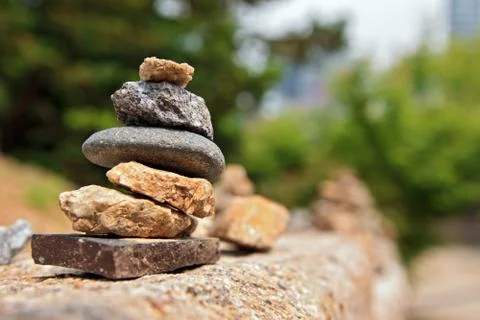 Small stone cairn Foto stock