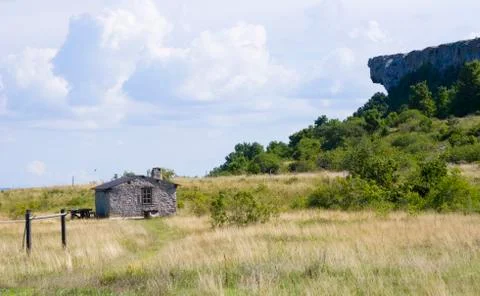 Small stone cottage.gn Stock Photos