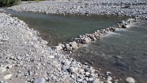 Small Stone Dam in a Mountain Stream Stock-Footage 343255476