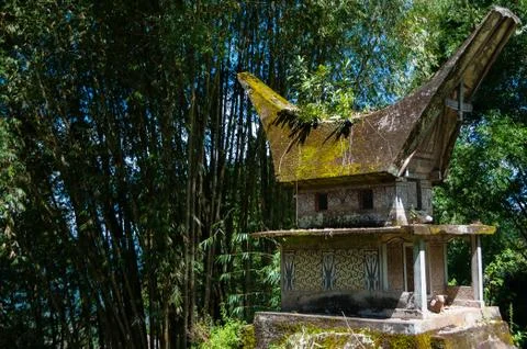 Small stone house Structure in the Middle of The bamboo Woods Stock Photos