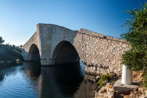 Small stone river bridge Stock Photos