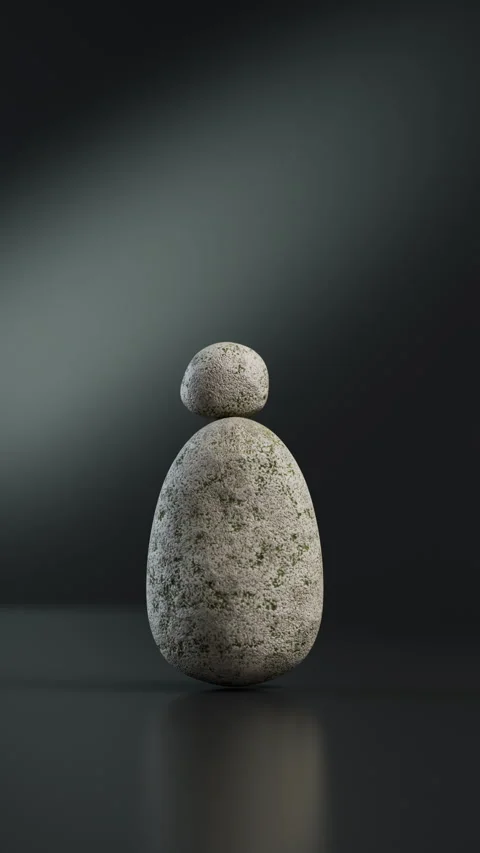 Small stone rolling on large egg-shaped rock. Stock-Footage 327911281