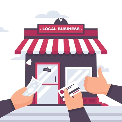A small store and the hands of customers and investors with cash and credit  Stock Footage 275077768