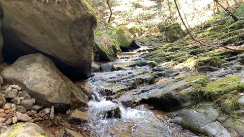 Small stream in the mountain ,Yamaguchi, Japan Stock Footage 107787352