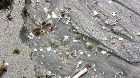 Small stream over white sand Video stock 83222