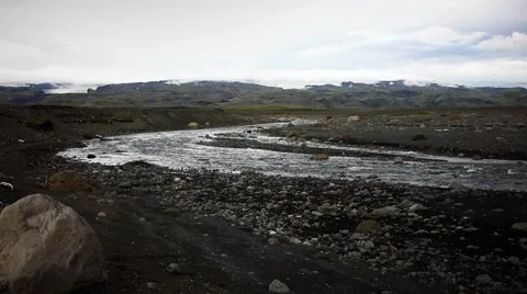 Small Stream at Solheimasandur Stock Footage 67941859
