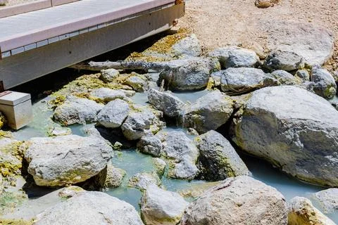 Small Stream of Water Running Through Hydrothermal Area on The Bumpass Hell Photos