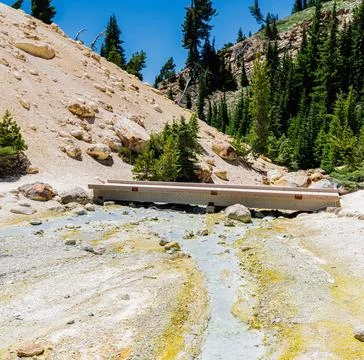 Small Stream of Water Running Through Hydrothermal Area on The Bumpass Hell Photos