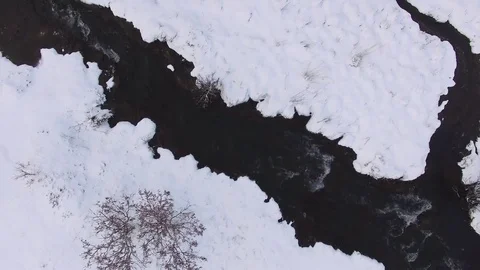 Small stream in winter Stock Footage 77502700