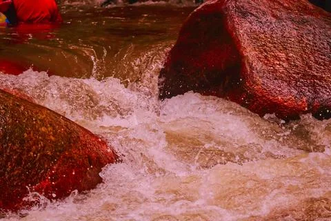 Small streams captured in camera high-speed shutter mode. Foto stock