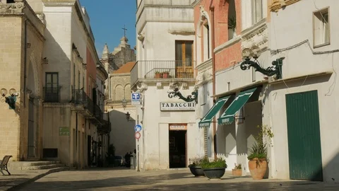 Small street in the historic centre of Nard, Italy. Stock Footage 89769830