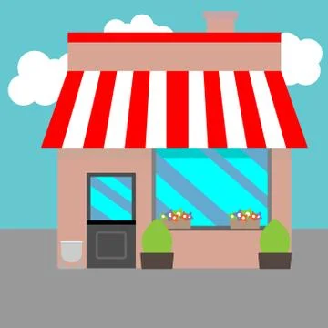 Small street shops Stock Illustration