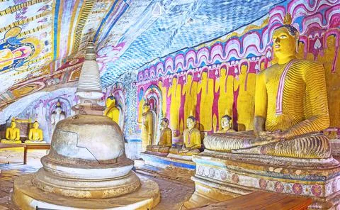 The small Stupa in Cave Temple Stock Photos