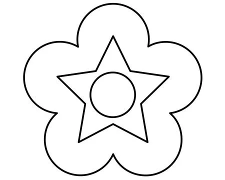 Small stylized flower - vector linear picture for coloring. Stock Illustration