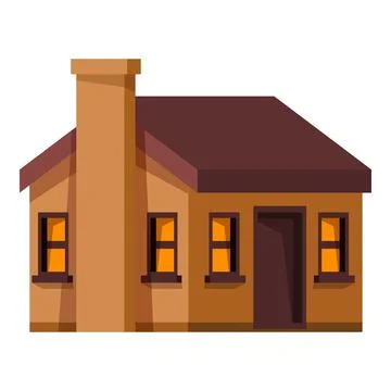 Small suburban house with lights on is waiting for its residents Ilustración de archivo