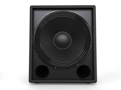 Small subwoofer speaker - front closeup shot Stock Illustration