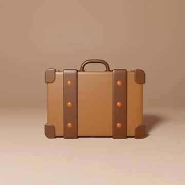 Small suitcase 3d design illustration with cycle render Stock Illustration