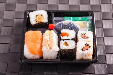 Small sushi tray Stock Photos