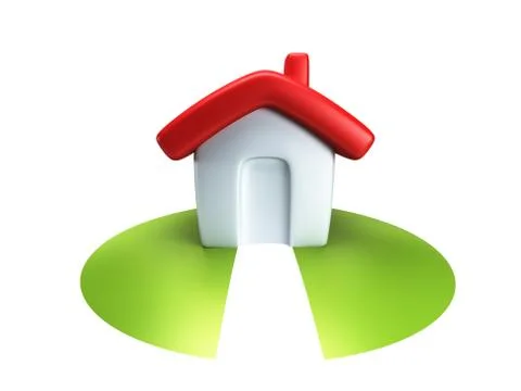 Small symbolic house 3d render Stock Illustration