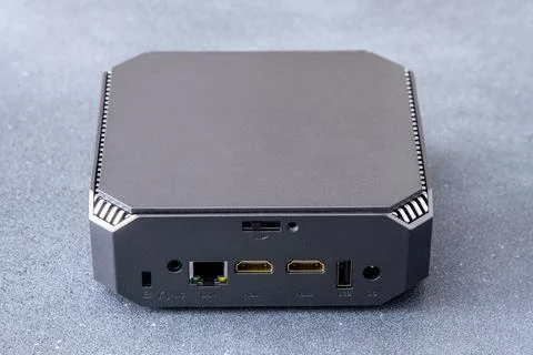 A small system unit of a personal computer. Compact device. Stock Photos