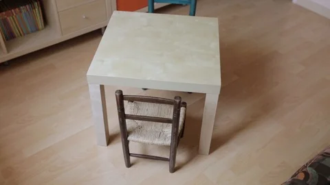 Small Table and Chairs for Children Stock Footage 99889101