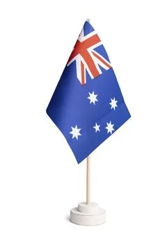 Small table flag of Australia isolated on white background Illustrazione stock