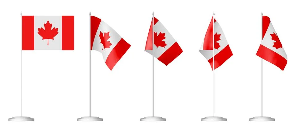 Small table flag of Canada set. Illustrazione stock