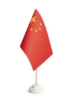 Small table flag of China isolated on white background Illustrazione stock