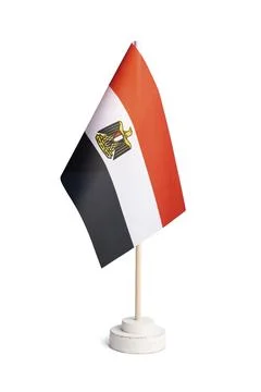 Small table flag of Egypt isolated on white background Stock Illustration