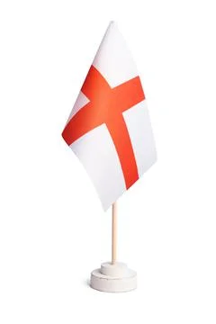 Small table flag of England isolated on white background Stock Photos