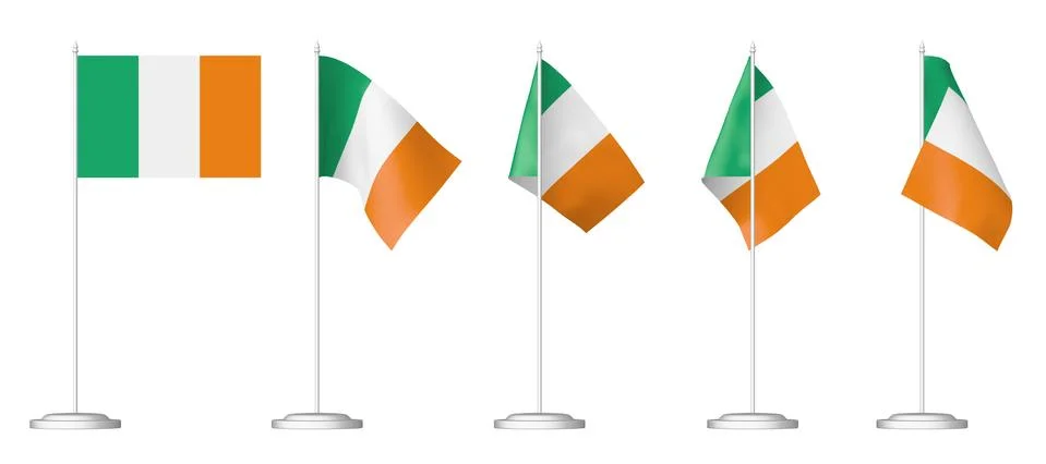 Small table flag of Ireland set isolated Illustrazione stock