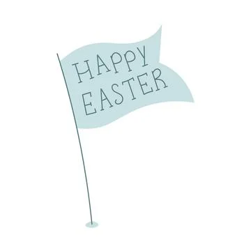 Small table flag isolated on white background. vector table flag Happy easter Stock Illustration