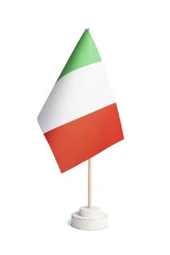 Small table flag of Italy isolated on white background Illustrazione stock