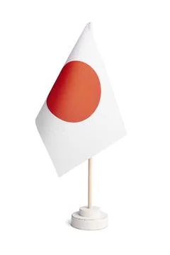 Small table flag of Japan isolated on white background Stock Illustration