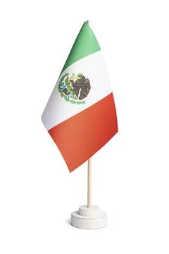 Small table flag of Mexico isolated on white background Stock Illustration