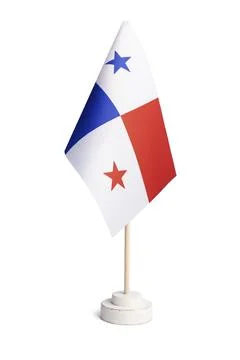 Small table flag of Panama isolated on white background Stock Illustration