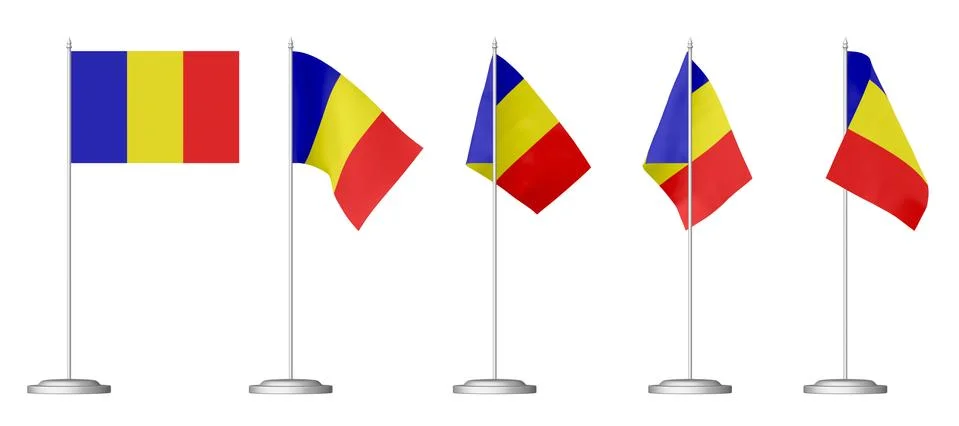 Small table flag of romania Stock Illustration