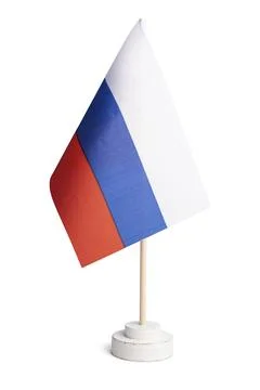 Small table flag of Russia isolated on white background Stock Illustration