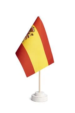Small table flag of Spain isolated on white background Stock Illustration