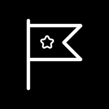 Small table flag with star vector icon. Black and white desk flag illustration Stock Illustration