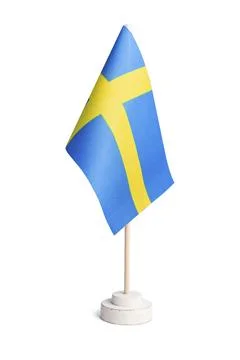 Small table flag of Sweden isolated on white background Stock Illustration
