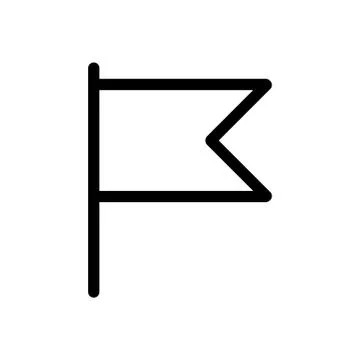 Small table flag vector icon. Black and white desk flag illustration. Outline Stock Illustration