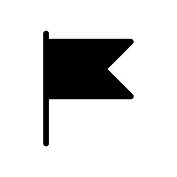 Small table flag vector icon. Black and white desk flag illustration. Solid Stock Illustration