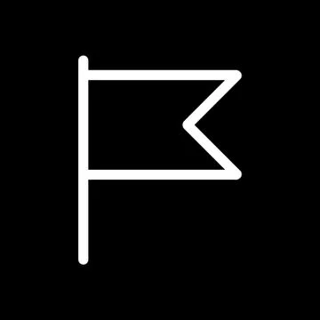 Small table flag vector icon. Black and white desk flag illustration. Outline Stock Illustration