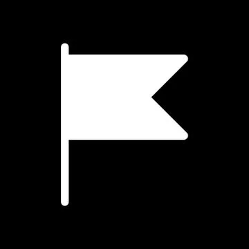 Small table flag vector icon. Black and white desk flag illustration. Solid Stock Illustration