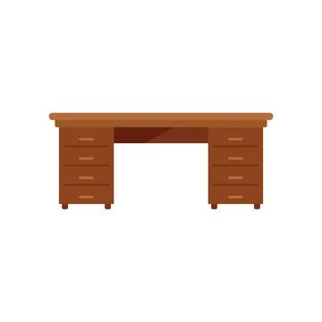 Small table icon flat vector. Wood furniture Illustrazione stock