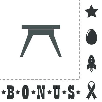 Small table icon, sign and button Stock Illustration